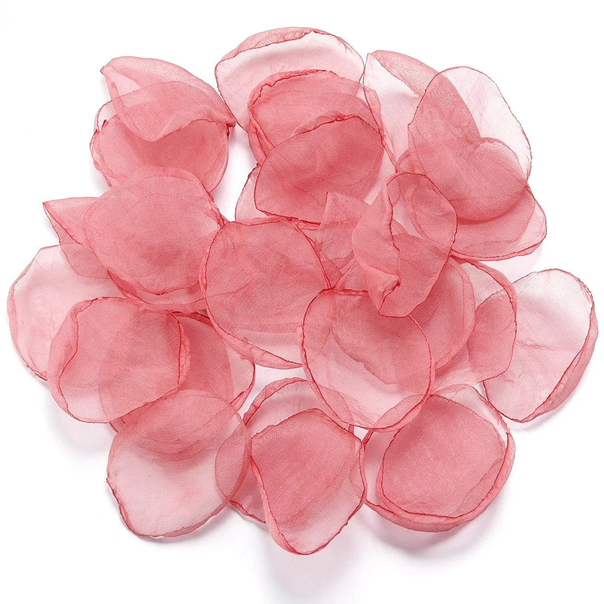20 Stück Chiffon handgemachte gebrannte Randblätter bunte künstliche Blume für Hochzeit Party Kopfbedeckung Ohrringe Dekoration Zubehör – Detail 15