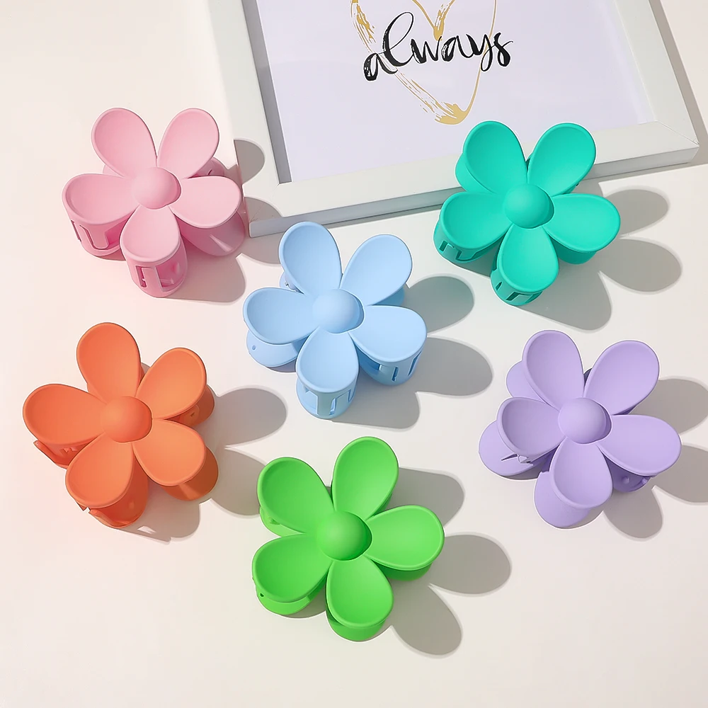 Fashion Women Girls Hair Claws Crab Clamps Charm Candy Color Flower Shape Lady Cute Small Hairs Clips Headdress Hair Accessories 2