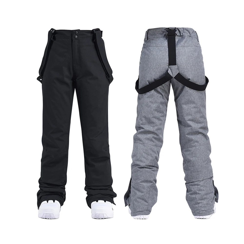 

Men Women Ski Pants Windproof Waterproof Winter Thicken Snow Pants Outdoor Sports Snowboarding Breathable Strap Trousers Unisex