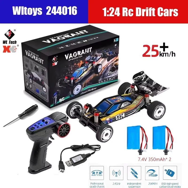 Nouveau WLtoys 244016 2.4G haute vitesse 1:24 voiture de course RC 25 km/h moteur sans brosse 2WD dérive course jouets modèle cadeau de noël - AliExpress