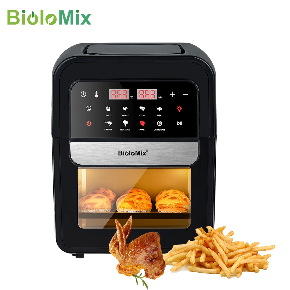 110V/220V Air Fryers, Household 1700W 12L Automatic Intelligent Oil-Free  Electric Fryer with HD Visual Window, Multifunction No Oil Air Oven for