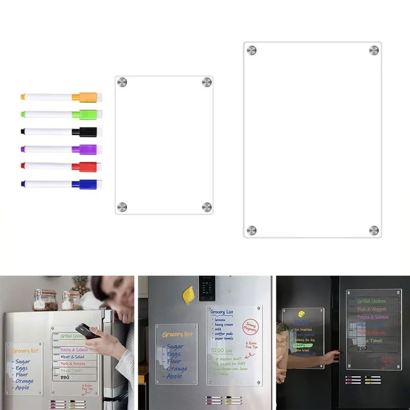 Transparent Acrylic Magnetic Dry Erase Calendar & Message Board