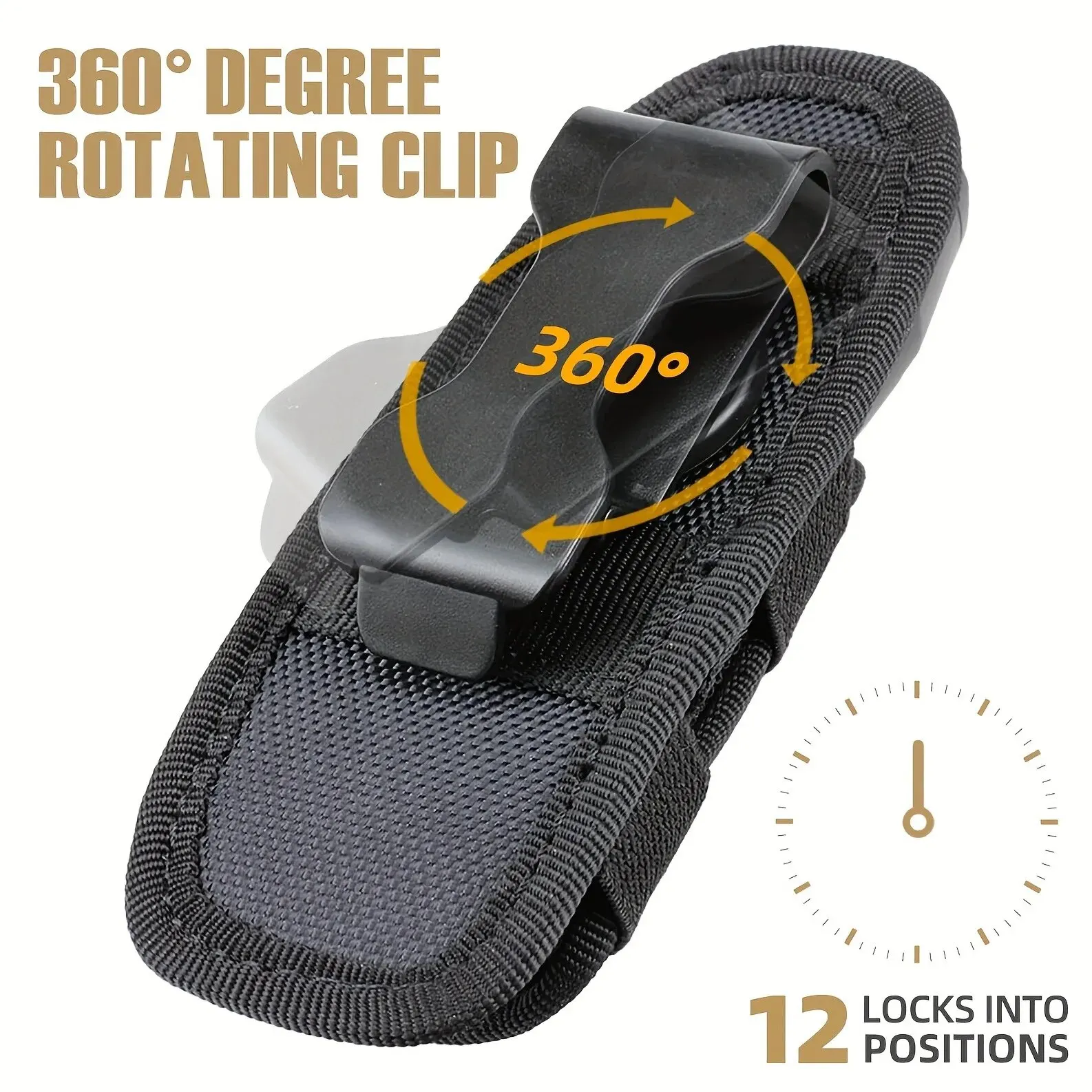 Flashlight Pouch Outdoor Tactical 360 Degrees Rotatable Molle Belt Torch Case Holder Hunting Light Accessories Waist Bag