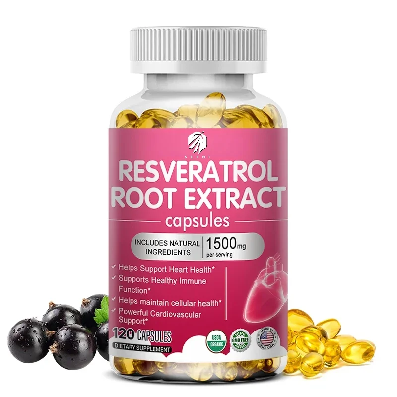 Resveratrol 1500mg Supplement-Antioxidant, Anti-Aging, Skin Radiance, Heart, Cardiovascular, Immune, Metabolism