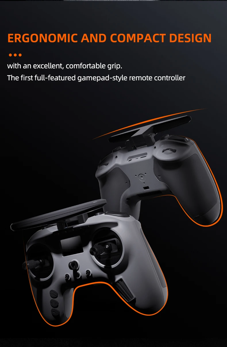 the first full-featured gamepad-style remote controller . ERGONOMIC