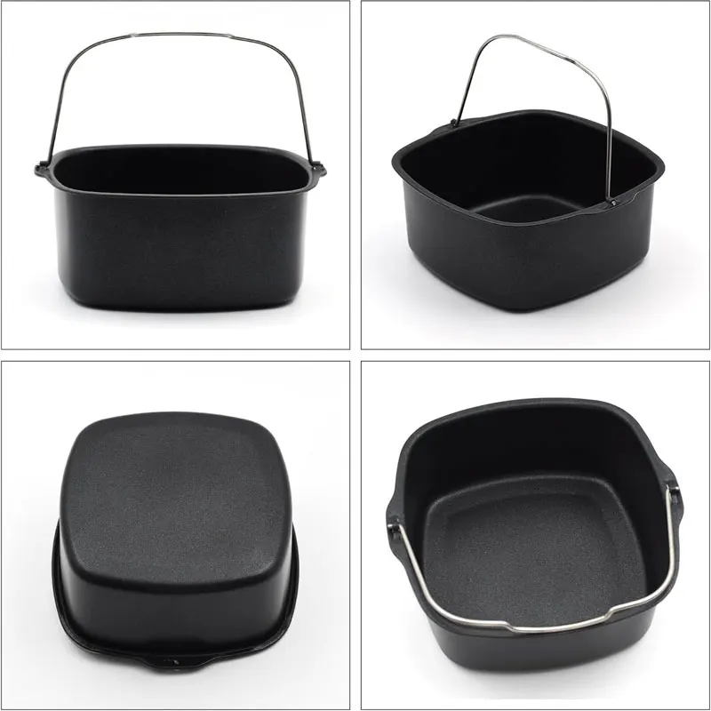 Air Fryer Non-stick Cake Baking Tray Basket Izza Bread Baking Tray Basket Kitchen Air Fryer Accessories Baking Basket
