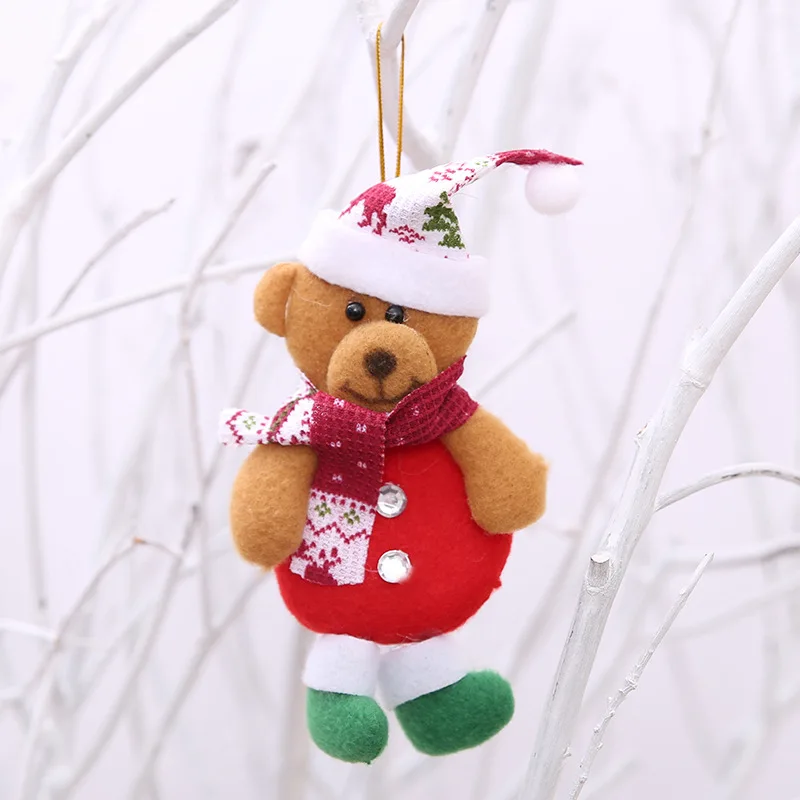 thumbnail image 1 of 12/1 piezas de adornos de muñecos de peluche navideños, Papá Noel, muñeco de nieve, colgantes para árbol de Navidad, decoraciones para fiestas de Navidad y Año Nuevo para el hogar, regalos, 1 of 5