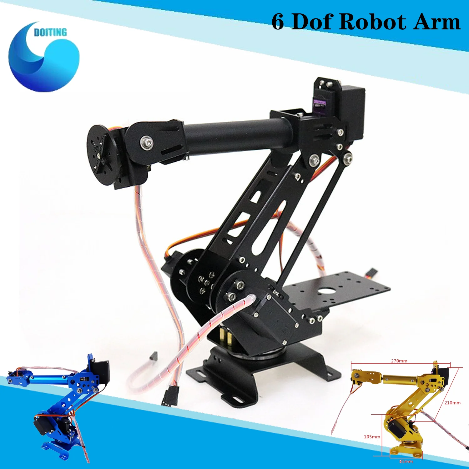 Рука-робот DoArm S6 6 DoF сервоприводов с высоким крутящим моментом и Arduino для | Игрушки