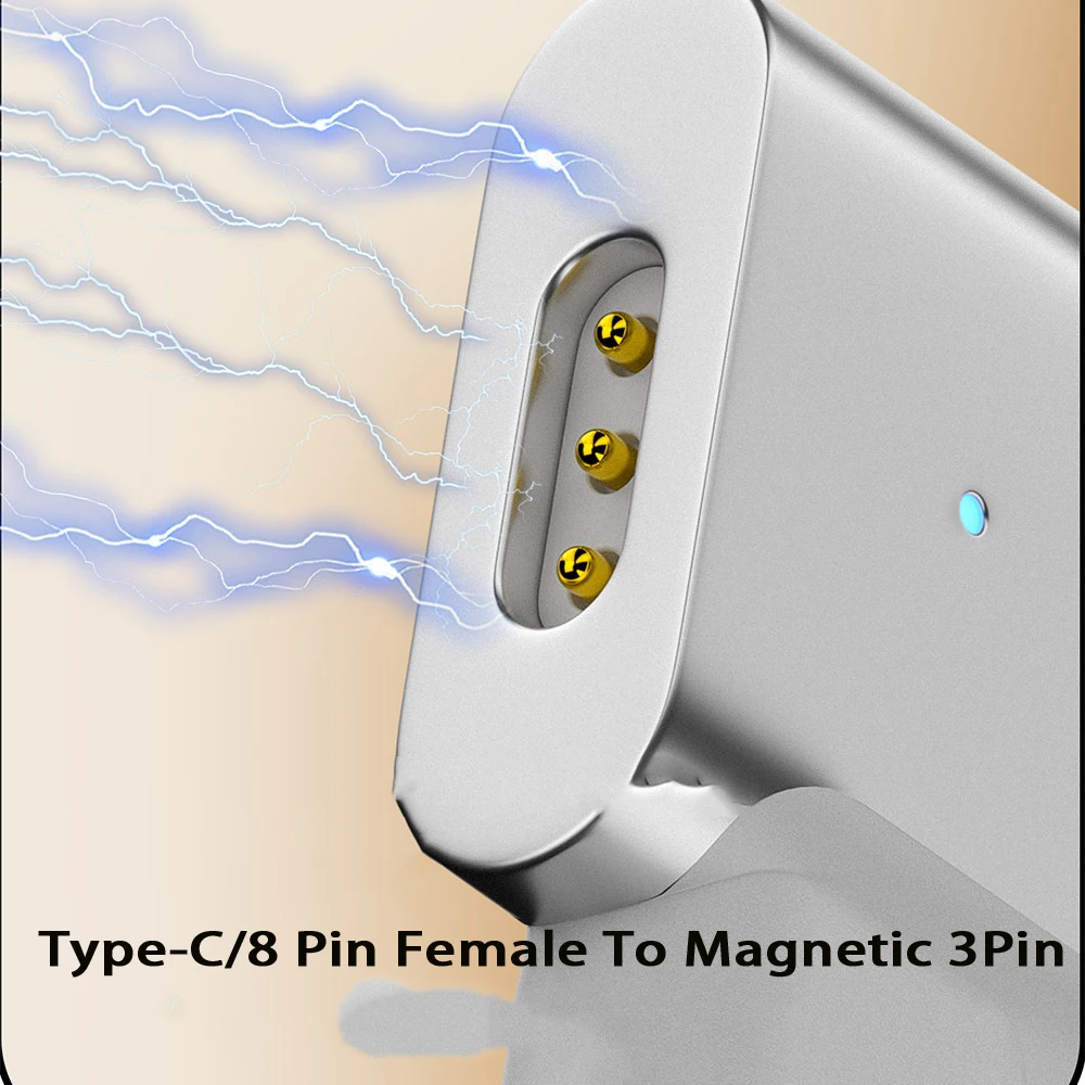 Type-C/8 Pin Female To Magnetic 3Pin Adapter Fast Charging Converter USB C Adapter Converter for Laifen Wave Electric Toothbrush