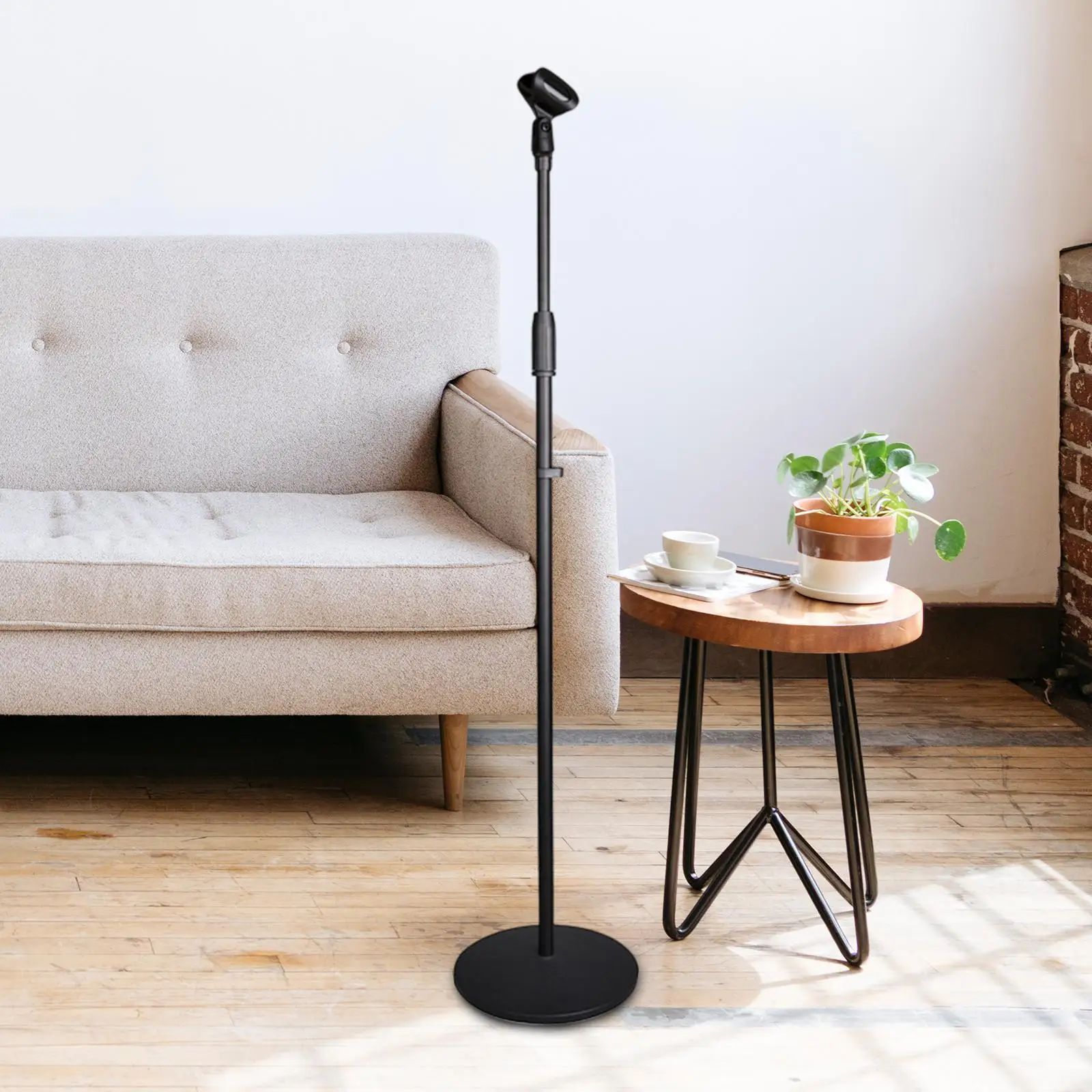 Microphone Stand Floor Removable Round Base Multifunctional Vertical for Performance Live Singing Studio Meetings