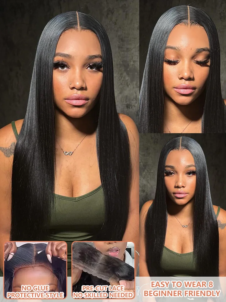 250 280 Density 30 40 Inch Bone Straight 13x4 13x6 HD Transparent Lace Frontal 5x5 Lace Clourse Glueless Wear And Go Human Hair Wig