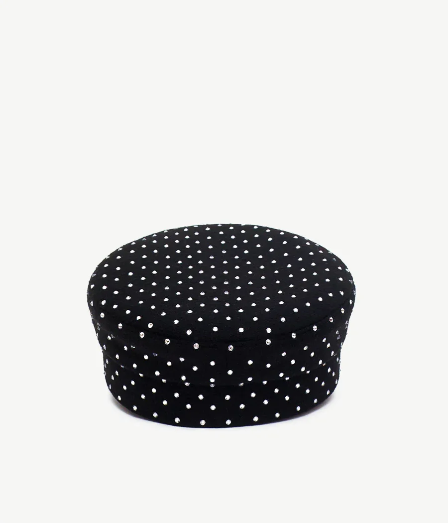 Autumn Crystal-embellished Newsboy Caps Winter Wool Caps
