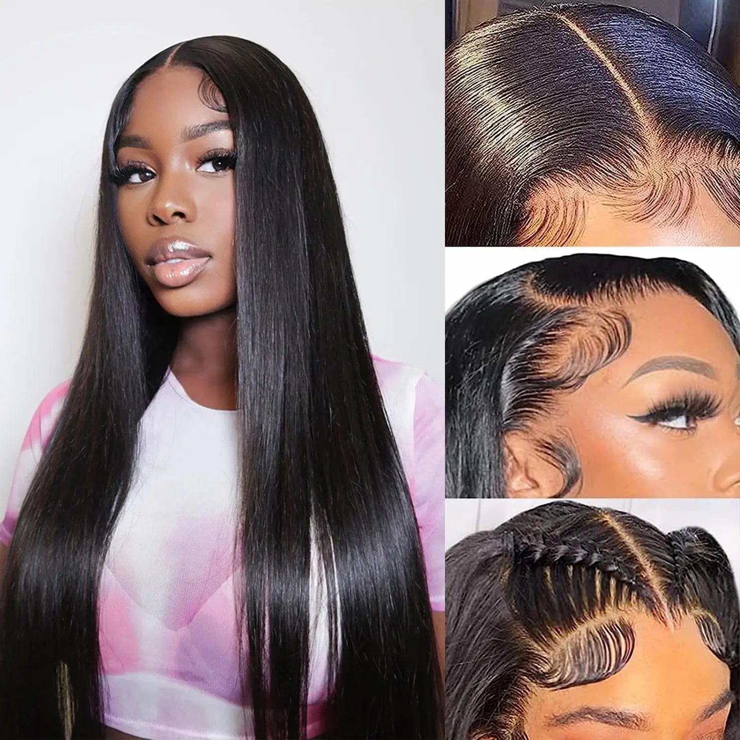 

30 Inch Straight Lace Front Wigs Human Hair 13x4 Hd Lace Frontal Wig with Baby Hair 150% 180% Density Natural Pre Plucked Wig