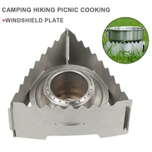 

1 Set Outdoor Camping Stainless Steel Alcohol Stove Camping Stove Windshield Windproof Alcohol Burner For Hiking Picnic Cookware