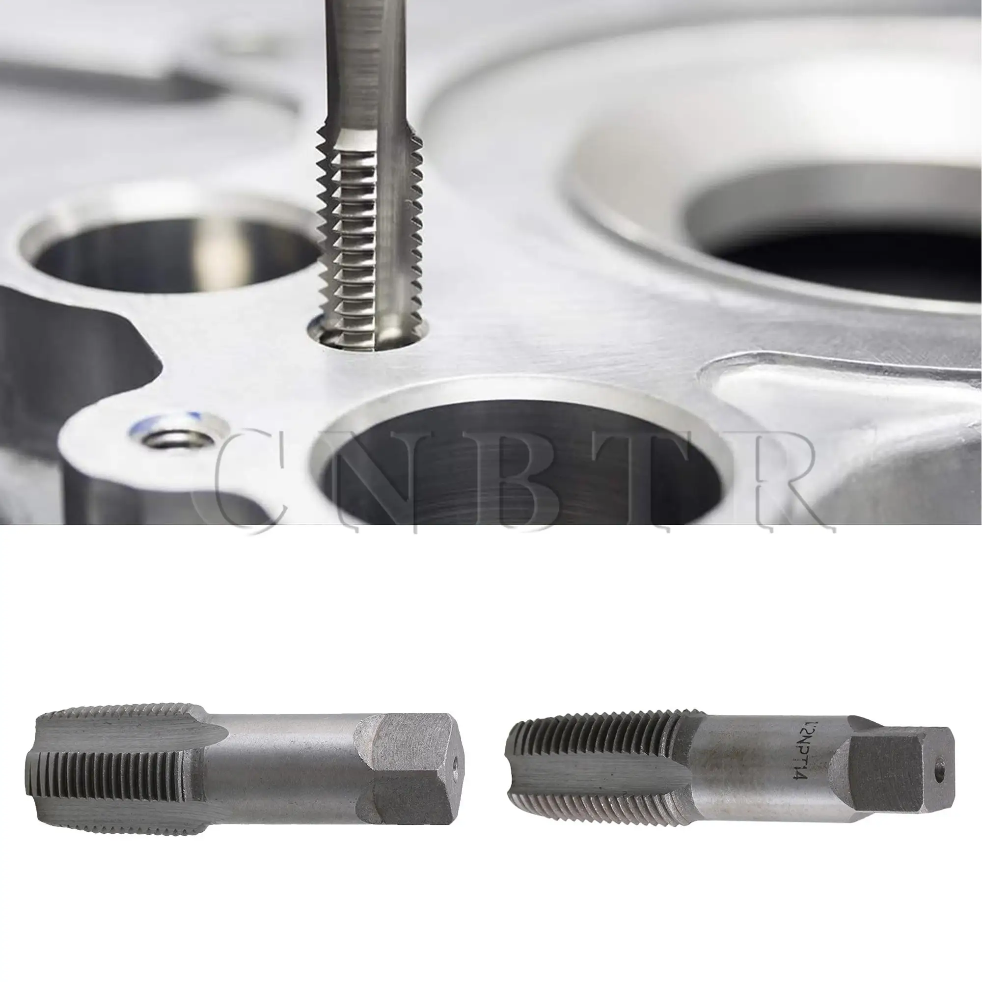 CNBTR 2/3Pcs Carbon Steel Metric Threading Tap NPT 3/4" 1/2" Repairing Tools Kit