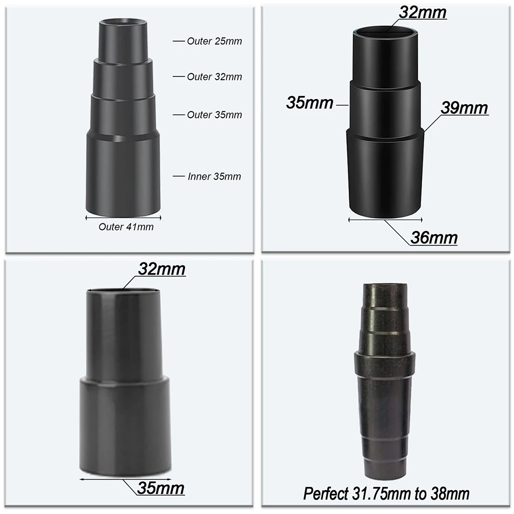 4pcs 진공 부착 어댑터 키트 Vacext의 풀 호스 어댑터 용 진공 호스 어댑터 1 1/2 인치를 1 1/4 인치로 변환