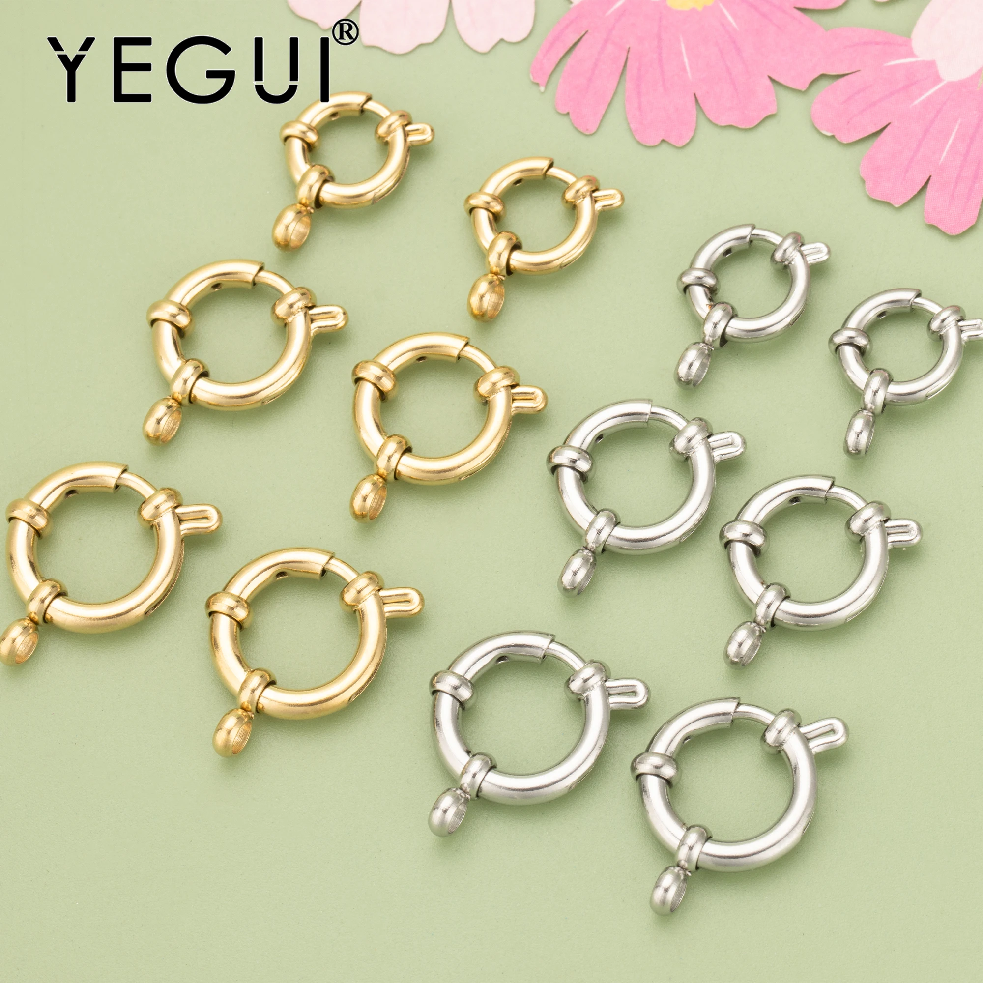 

YEGUI MC39,jewelry accessories,316L stainless steel,nickel free,jewelry findings,charms,clasp hooks,jewelry making,4pcs/lot