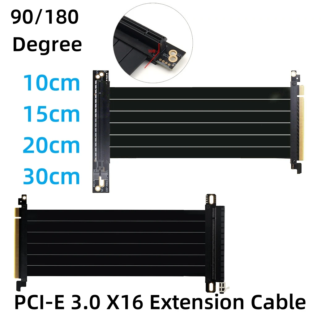 10/15/20cm Full Speed PCI-E 3.0 X16 Riser Graphics Video Card Extension ...