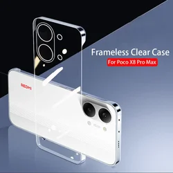 Frameless Slim Clear Hard Back Cover Case for Poco X8 Max Pro (Clear)