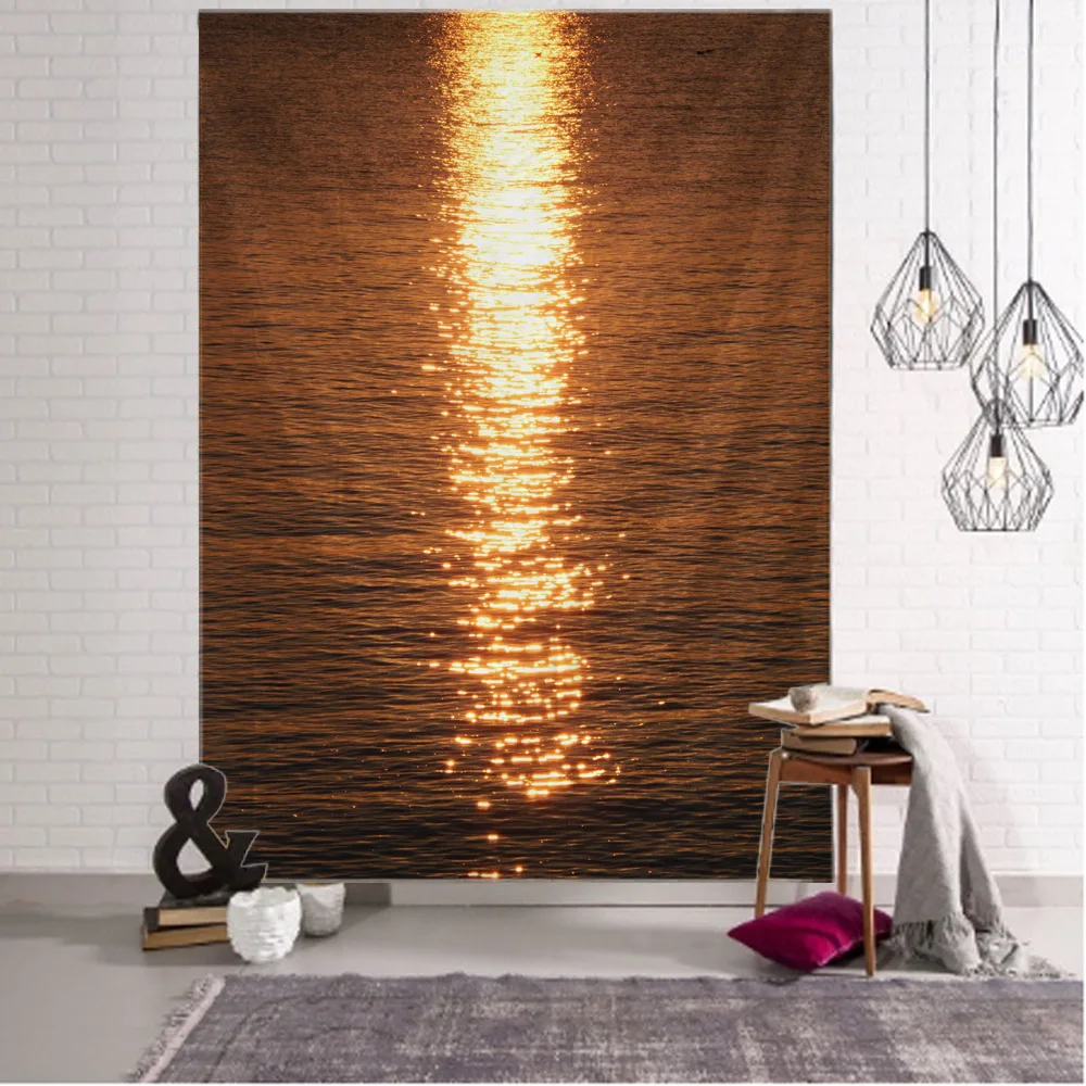 Tapestry Decor Sea wave light art tapestry room decoration wall hanging cloth