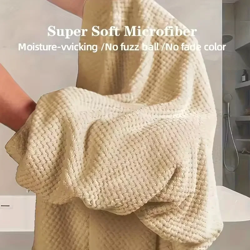 Large Hair Drying Towel Solid Color Water Absorbent Microfiber Wrap with Elastic Strap Soft Quick Drying Towel for Hair