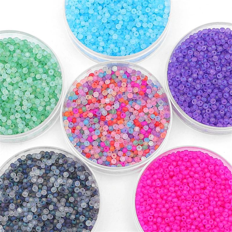 2/3/4mm Frosted Multi-Color Glass Rice Beads - DIY Jewelry (Earring/Bracelet/Necklace) 10g/Bag ≈660/220/100pcs 0.8mm Aperture