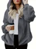 2024 autumn and winter cross-border European and American plus size women's clothing fashion loose velvet zipper top for women