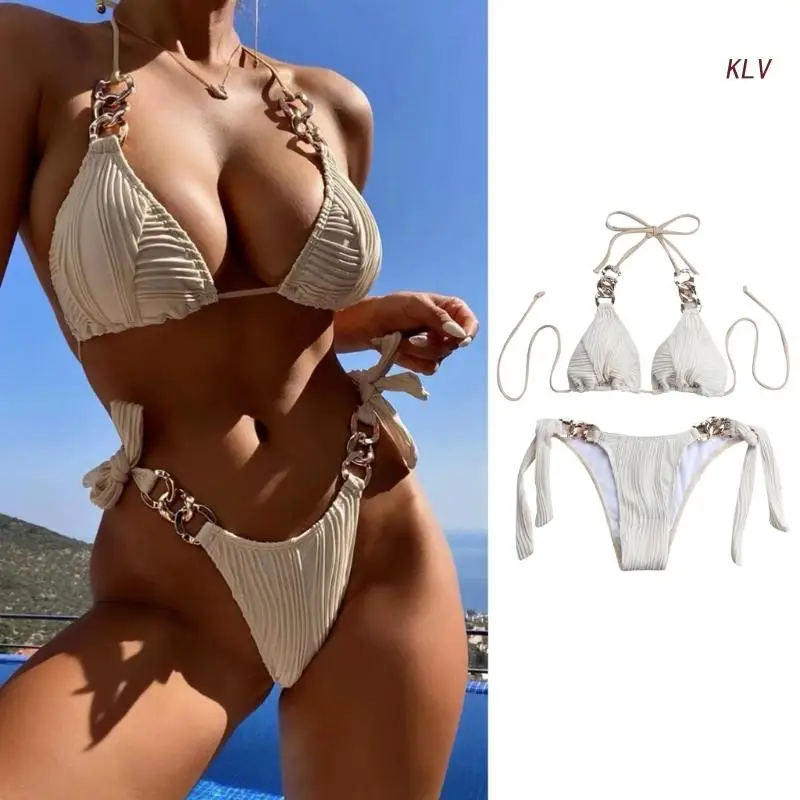 Women Sexy Bikini Small Breast Swimsuit Two Piece Bikini Swimsuits Set