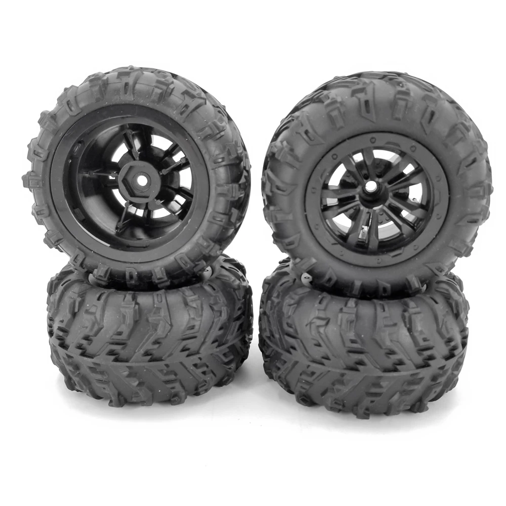 

4 шт. 50X82-46 резиновые зимние шины для RC HBX 16889 WLtoys 124016 /124017 Truggy грузовик с 12 мм металлическим шестигранным внедорожным колесом