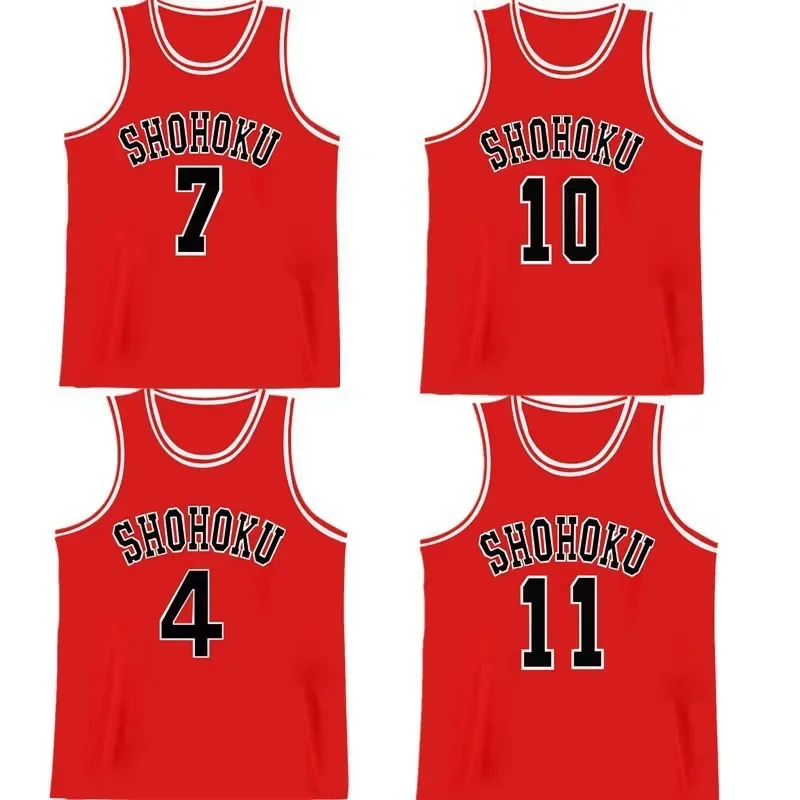 Slam Dunk Uniforme Slam Dunk Shohoku Uniforme Jersey Miyagi Sakuragi Rukawa Mitsui Vest Basket Jersey Cosplay Canotte Camicia