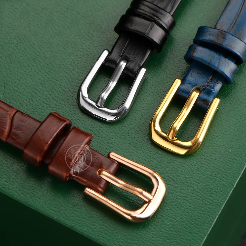 Soft Genuine Leather Vintage Watch Band - Women's Small Width Strap in First Layer Cowhide