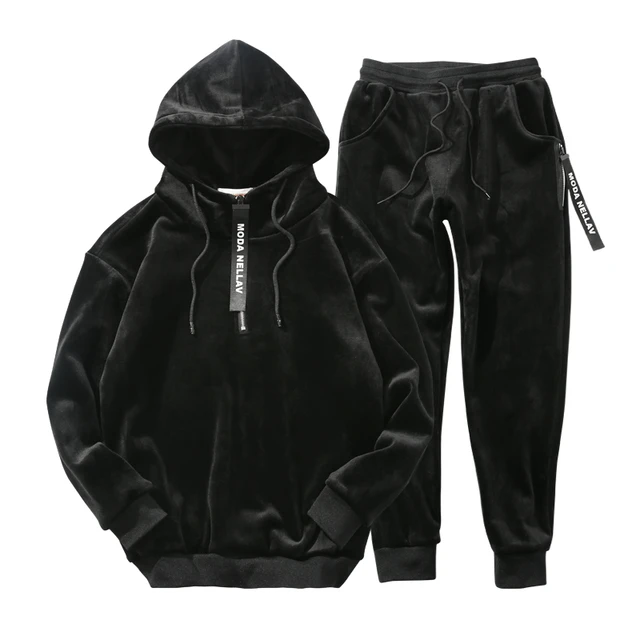 Velour Tracksuit Velour Men Leisure Set Streetwear Two 