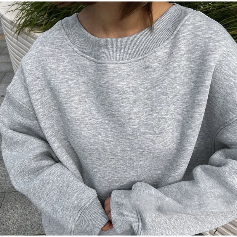Felpa oversize Y2K solida moda donna 2023 felpe con cappuccio Hip Hop autunno pullover da skateboard vintage femminile High Street_voghion.com