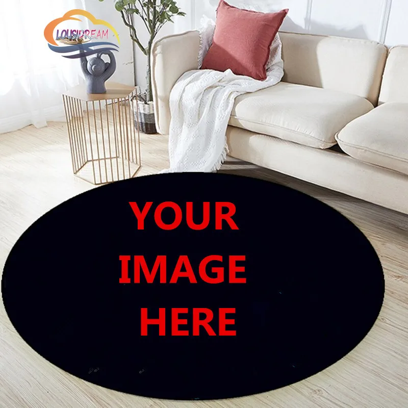 

DIY Pictures Custom round Carpet，3D Printing circular Carpet Living Room Doormat Non Slip Cushion Children rug Chair pet