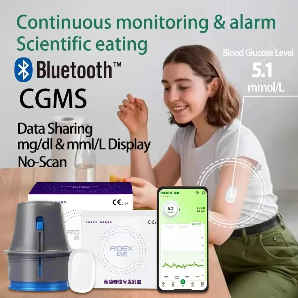 Aidex Monitoraggio Continuo Della Glicemia Sensore Di Glucosio Freestyle Libre Scan Dati Gratuiti Condividi Monitor In Tempo Reale 24H Per Il Diabete