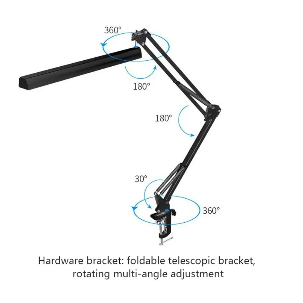 LED Lamp Vintage Portable Lamps with Clamp Book Reading Folding Writing Study Light Fixture for Nail Manicure Table images - 6