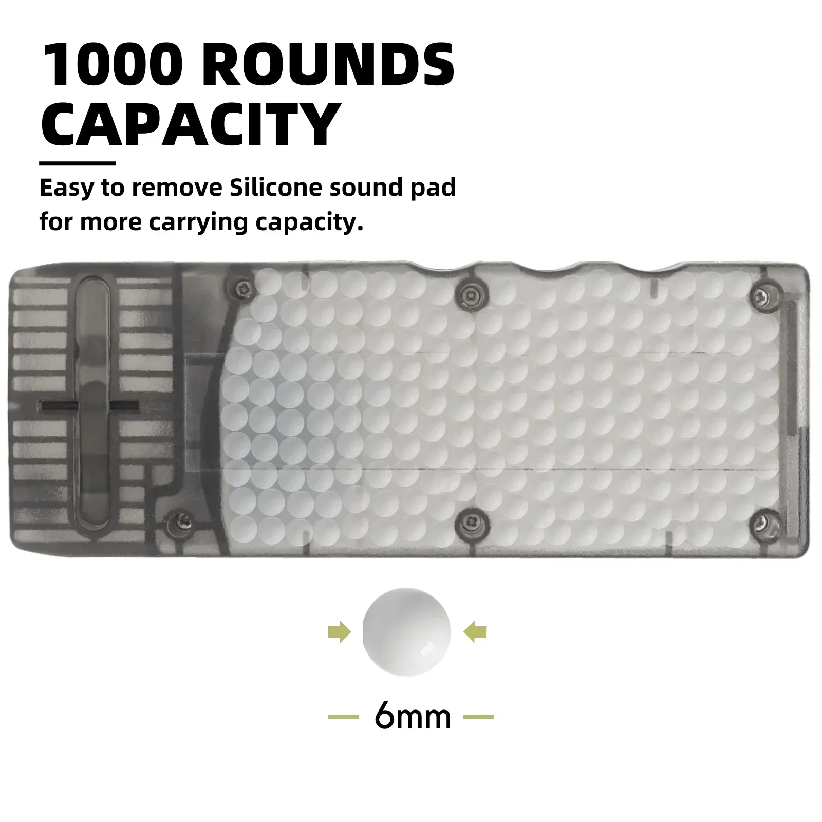 Airsoft Speed Loader 1000 Capacity with Sound Dampening Pad for 6mm BBs M4 Hand Crank Magazines airsoft bb loader