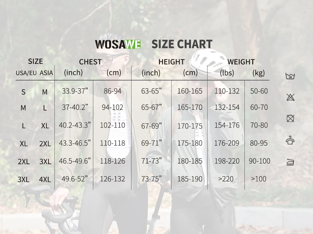 WOSAWE 사이클링 자켓 남성 여성 방풍 경량 통기성 자켓 MTB 자전거 윈드 브레이커 도로 자전거 저지 의류 조끼