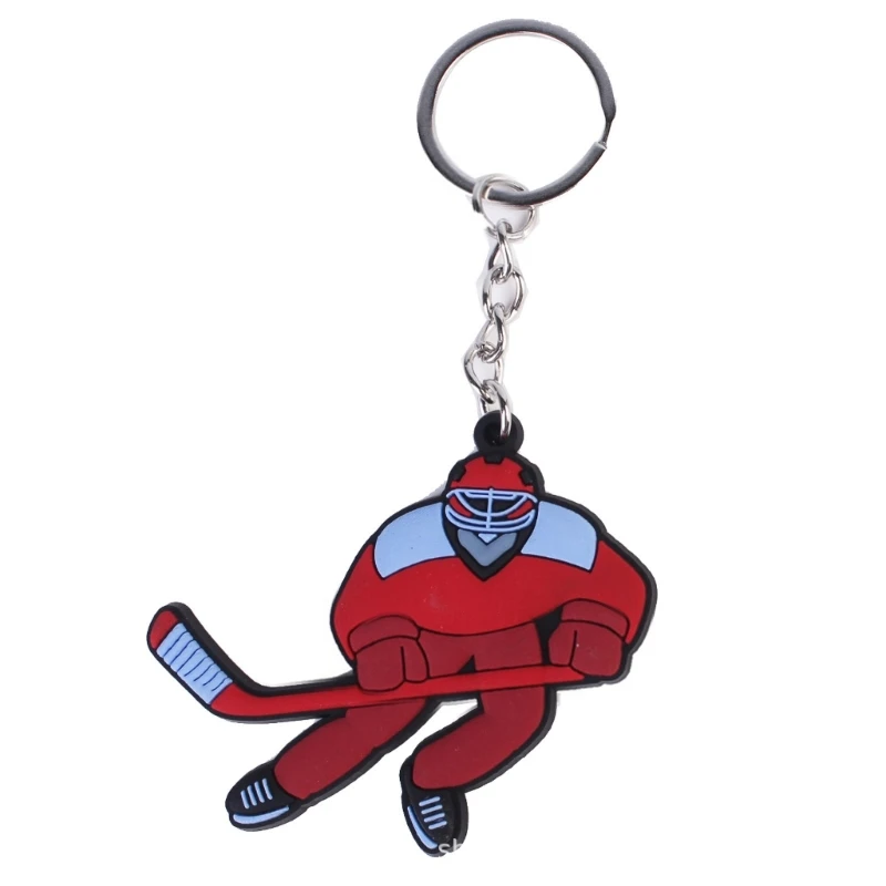 Ice Hockey Pendant Keychain Keys Holder hockey skate laces hockey tape hockey puck hockey stick extension ice hockey gloves hockey stick grip ice hockey skate sharpener Cartoon Ice Hockey Pendant Keychain Keys Holder Winter Sports Decorative Keyring
