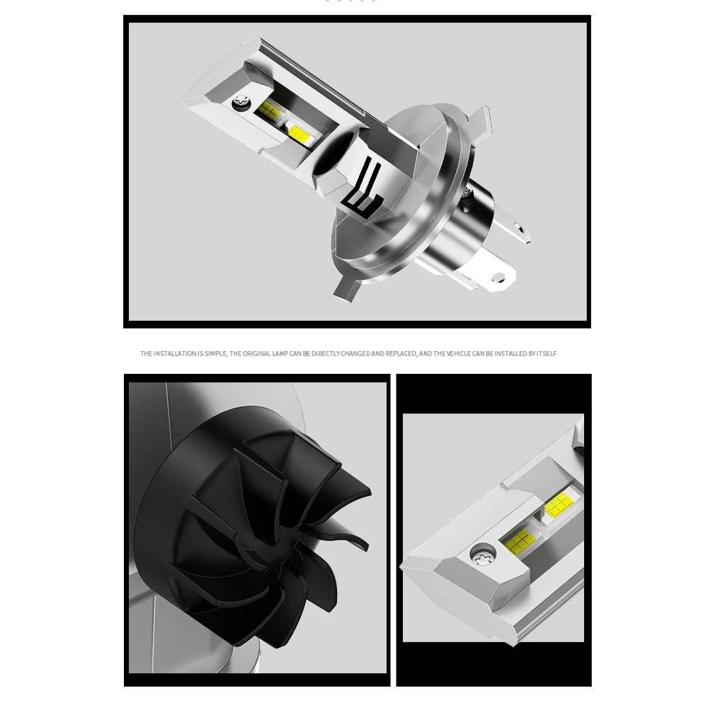 60W/2PCS 60000LM H4 H19 LED Headlight Bulbs w/ Fan Car Headlamps 9003 HB2 P43T HS1 Hi/Lo Beam 6000K 12V