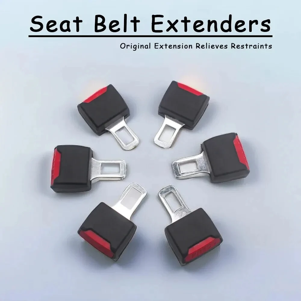 Seat Belt Extender 2 PCS Car Seat Belt Clip Safety Lock Buckle Plug Thick Insert Socket