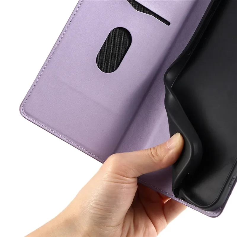 Leather Flip Wallet Phone Case with Magnetic Closure and Shockproof Protection