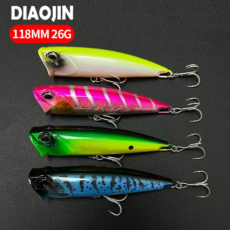 Leurre Topwater Big Popper 118mm 26g - Appât dur flottant pour pêche en mer et trolling