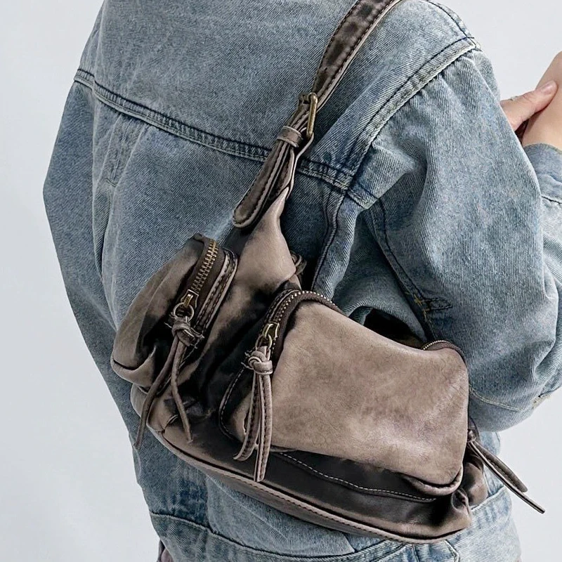 British Style Women's Handbag Luxury Designer Soft Leather Retro Shoulder Bag 2024 Urban Fashion Trend Crossbody Bag Wallet