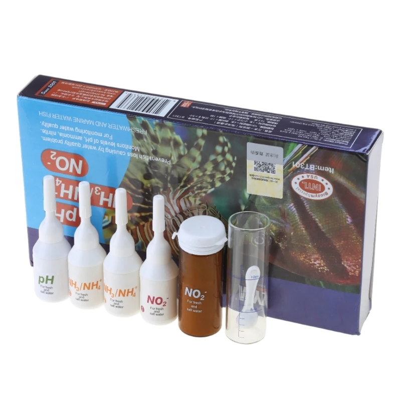 Aquarium Test Kits Testing Solution Monitors pH Nitrites Ammonia Easy to Use