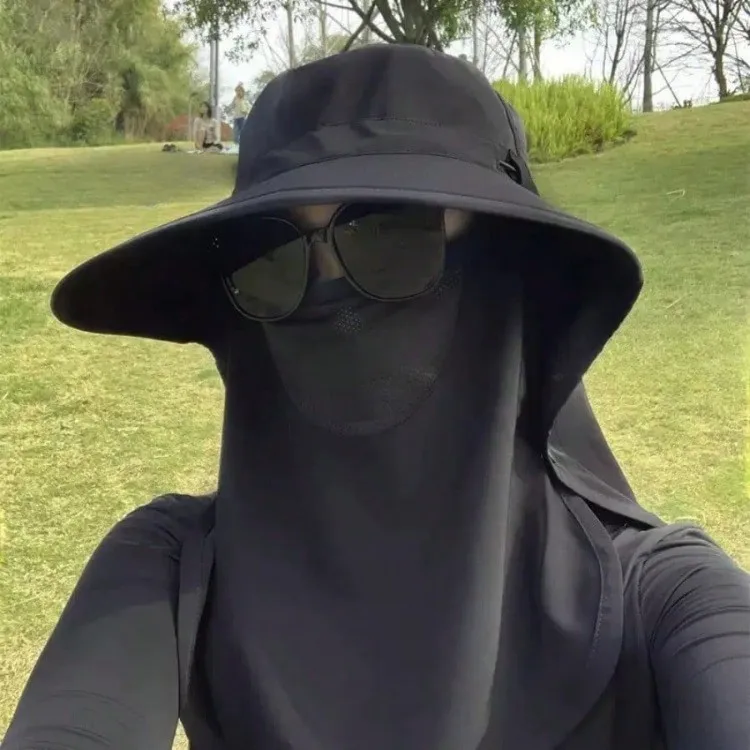 Uv Protection Summer Sun Hat With Neck Cover For Hiking_voghion.com