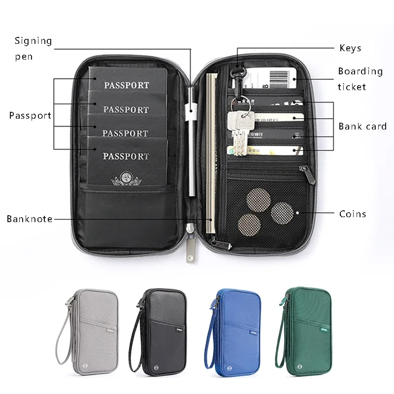 Organizer per Accessori da Viaggio, Porta Documenti, Porta Carte, Portafoglio da Viaggio per Famiglia, Porta Passaporti Impermeabile - immagine 2