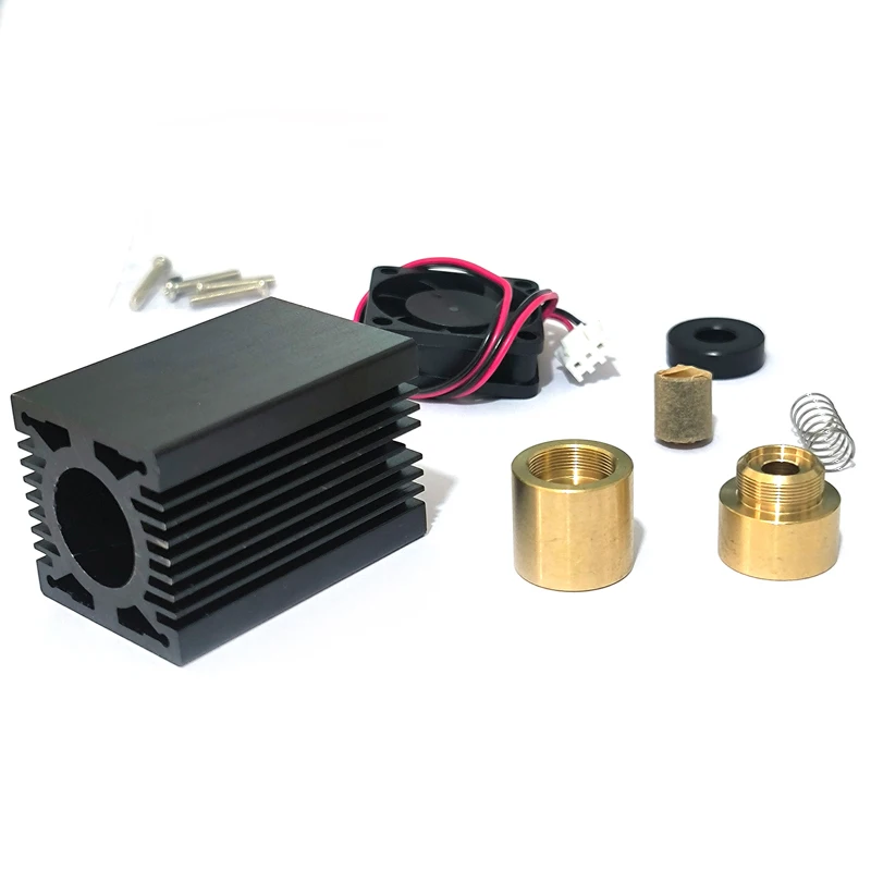 Laser Module 9mm TO5 Laser Diode Housing Case with 405nm 450nm Blue Glass Collimating Lens and Fan Cooling