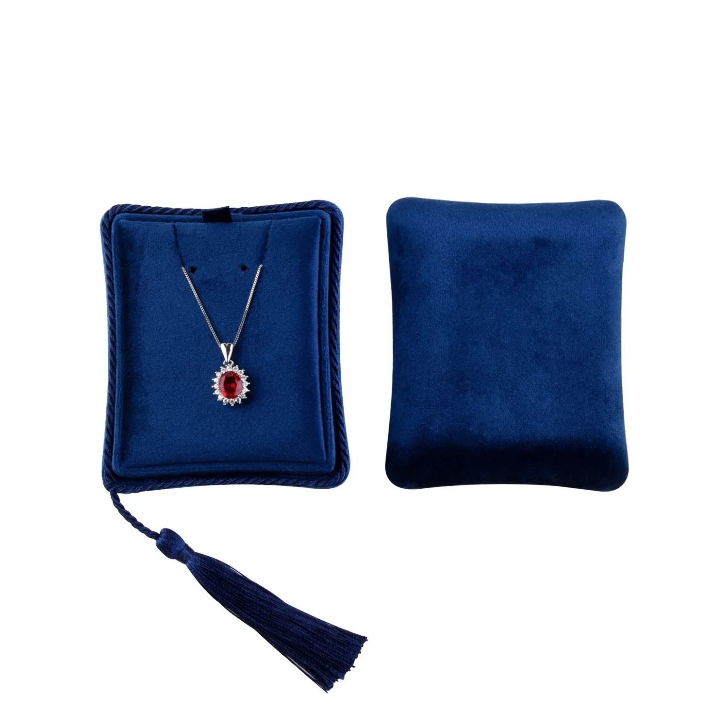 Boîte à Bijoux Velours KUKUVR - 12x8x5 Cm - Bleu - Rangement Voyage Collier, Bracelet, Boucles D'oreilles