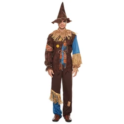Eraspooky Adult Classic Patchwork Scarecrow Costume Halloween Costumes For Men Carnival Scare Party Purim Fancy Dress Plus Size